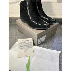 New In Box Anthropologie Antelope Whipstitch Suede Ankle Boots shoes size 10 41